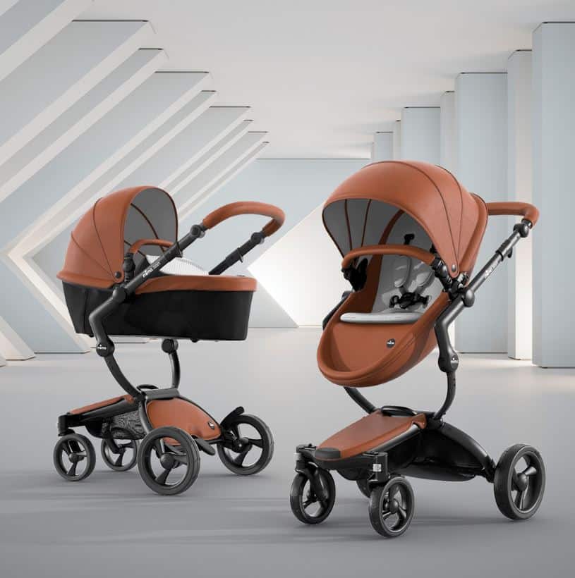 Mima Poussette Xari Camel / Châssis Noir / Starter Pack Stone white