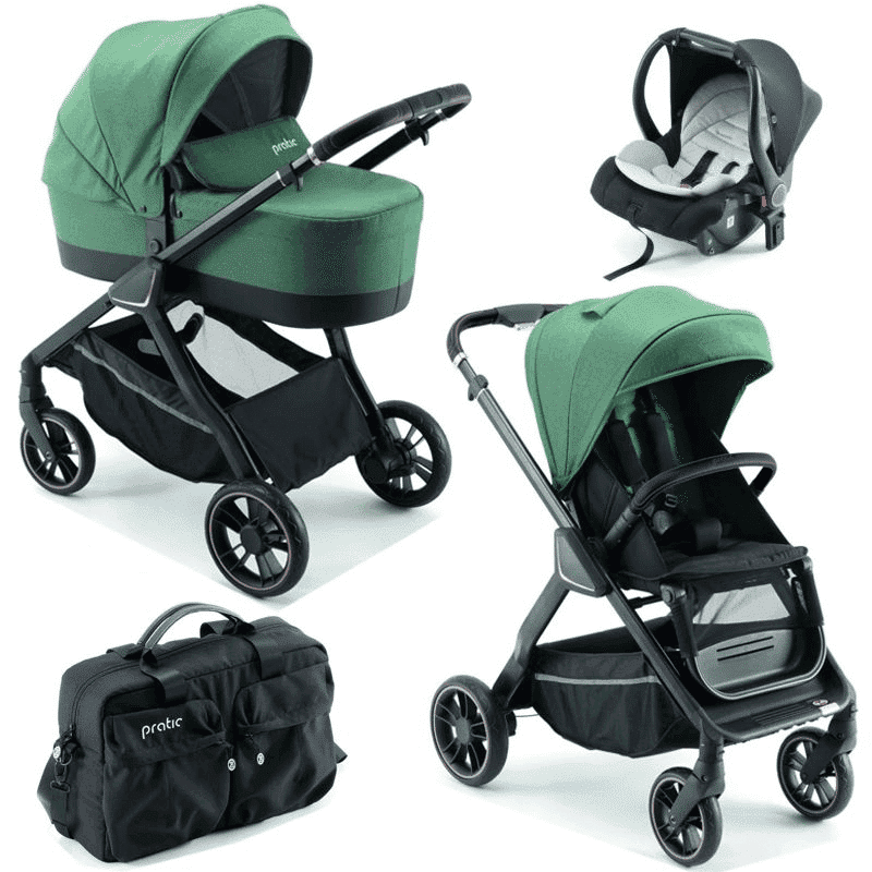 Pali Trio Poussette Pratic Or Rose Verde