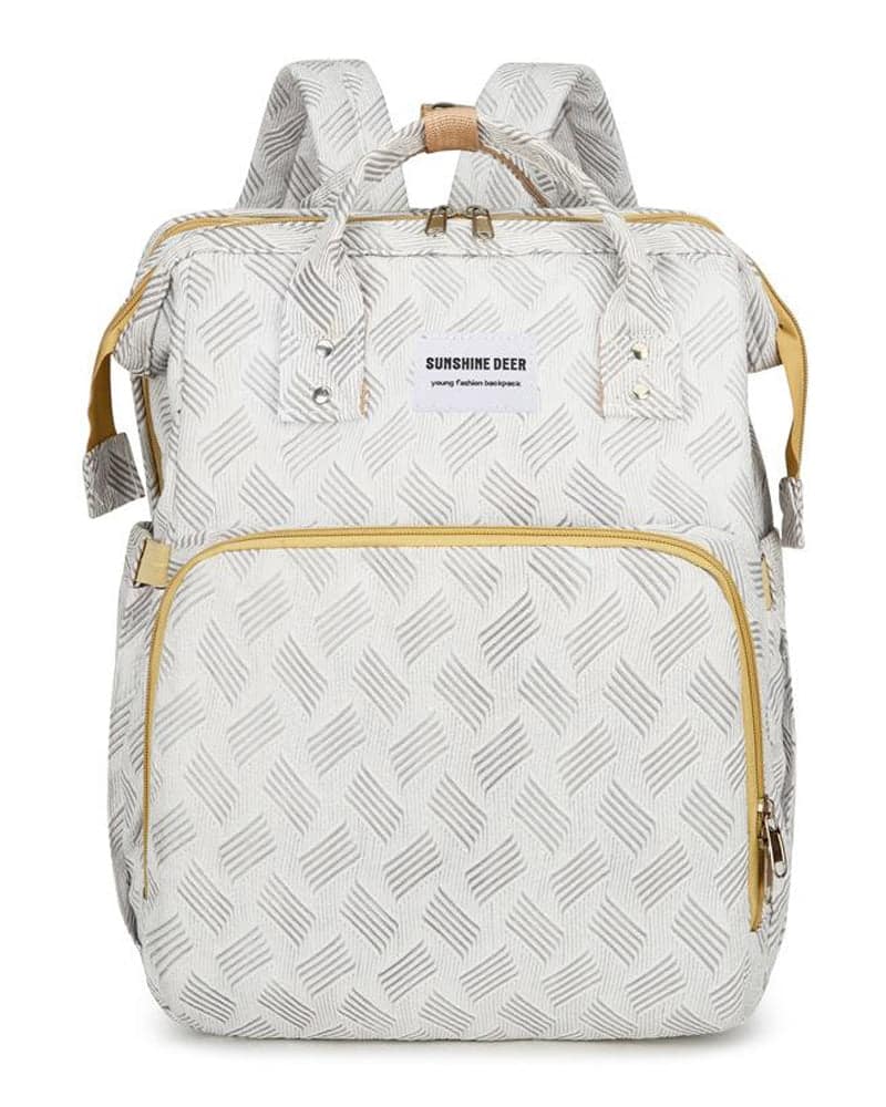 Sac à dos à langer multifonction avec matelas à langer – Gris