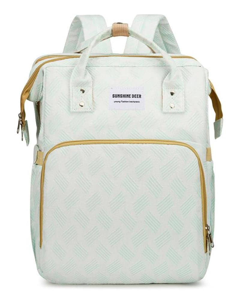 Sac à dos de Maternité avec Matelas à langer et chargement USB – Vert