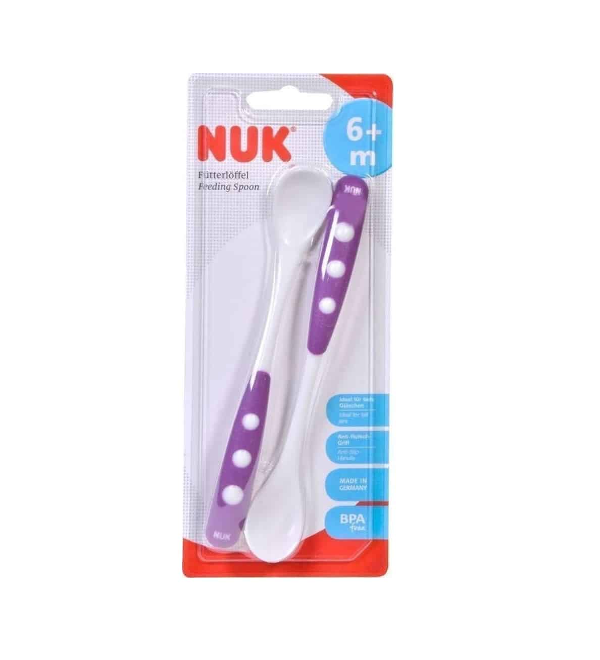 Nuk Cuillères Petits pots Violet 6m+