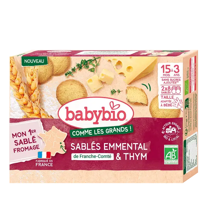 Babybio biscuit sablés Emmental de Franche-Comté et Thym