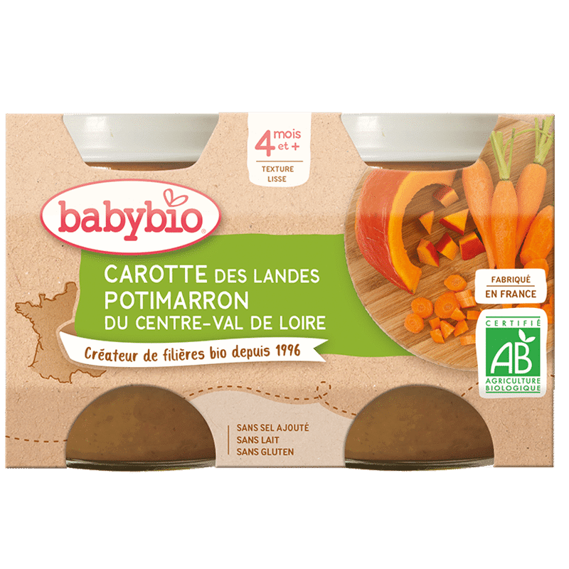 BabyBio Carottes des landes Potimarron 4mois+
