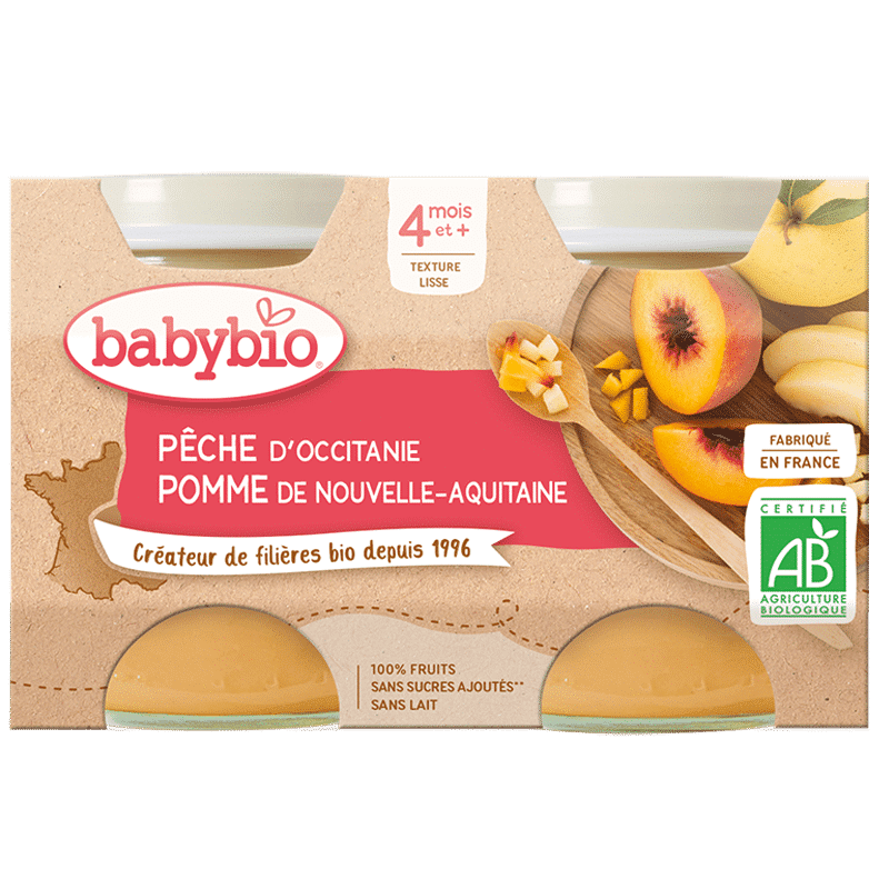 BabyBio Pêche Pomme d’Aquitaine 4mois