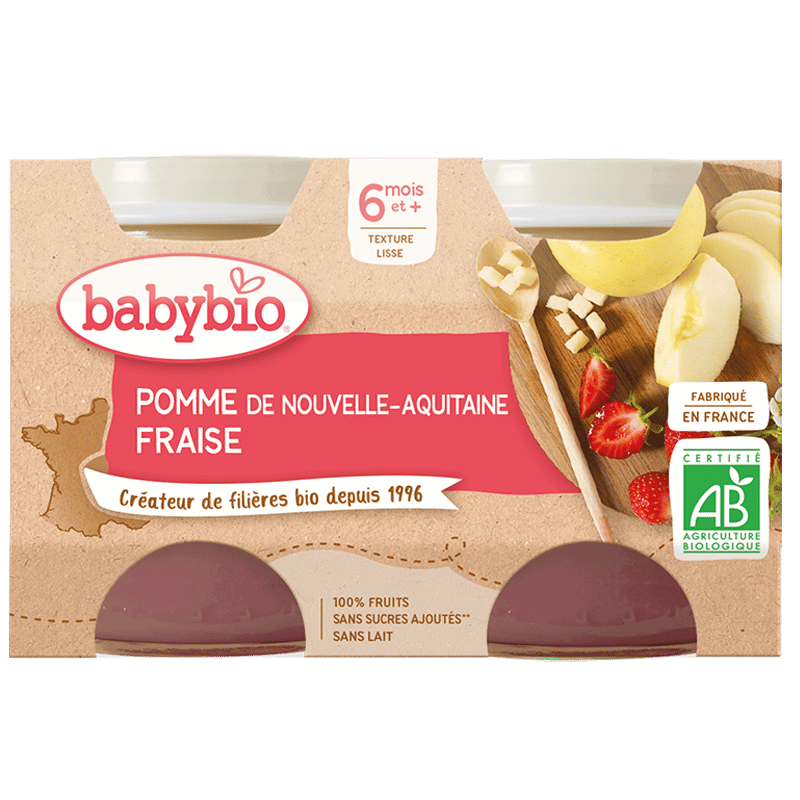 BabyBio Pomme d’Aquitaine Fraise 6mois+
