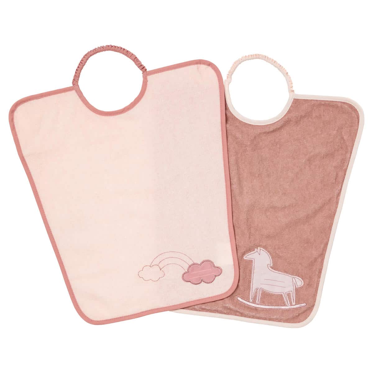 Babycalin Lot de 2 bavoirs XL- Arc en ciel + Cheval à bascule