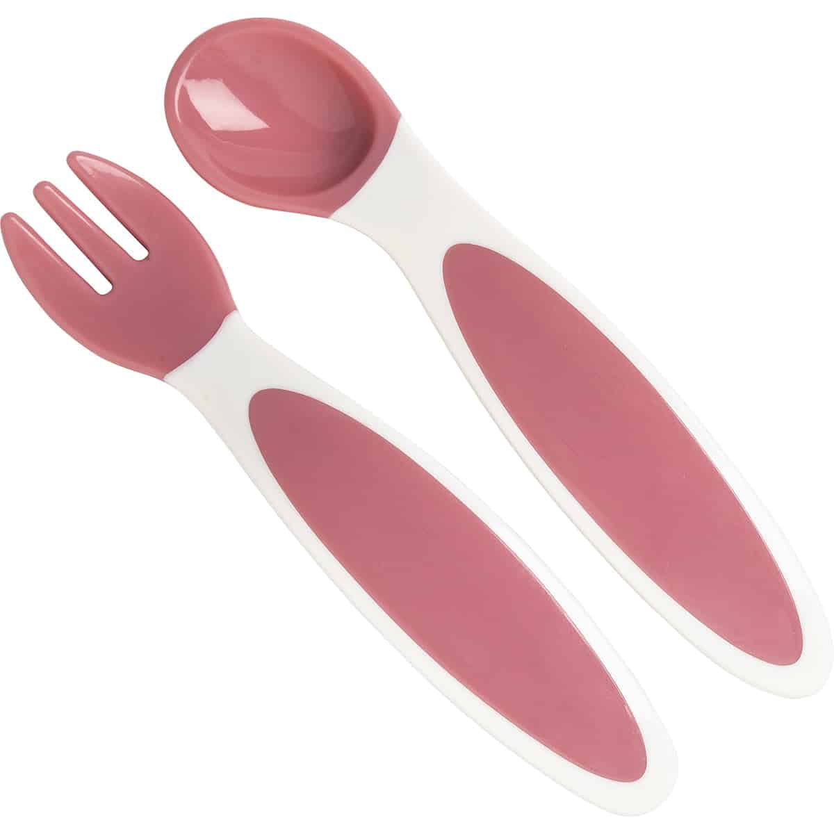 Babycalin Lot de 2 couverts bébé ergonomiques Rose