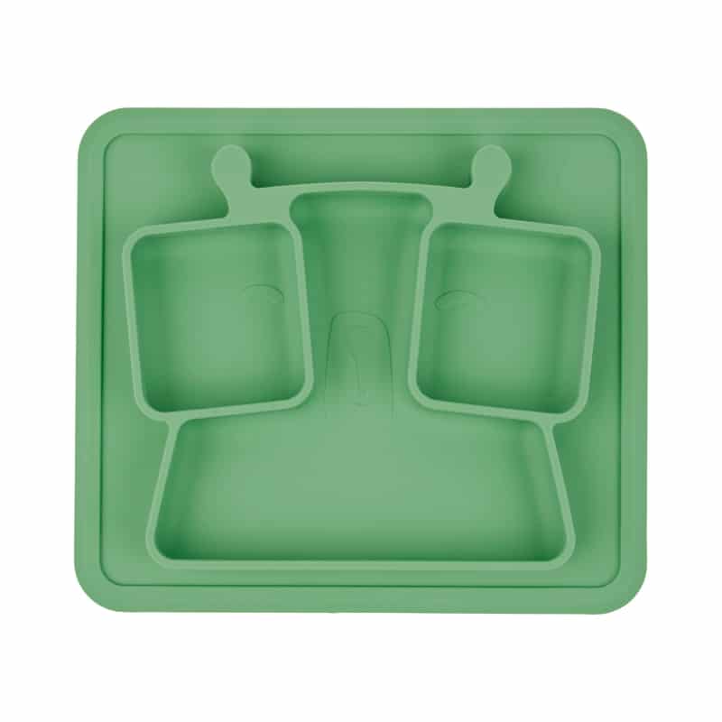 Badabulle Assiette à compartiments anti-dérapante Verte