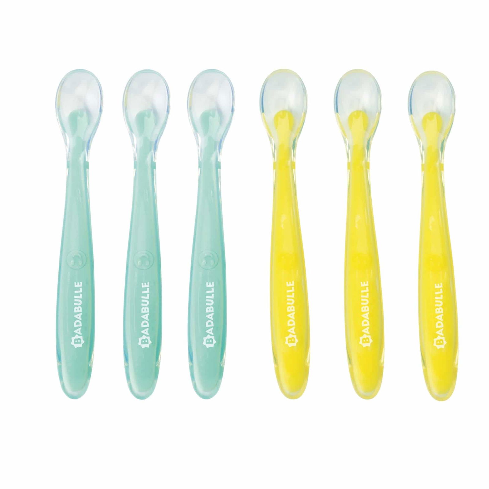Badabulle Lot de 6 cuillères en silicone