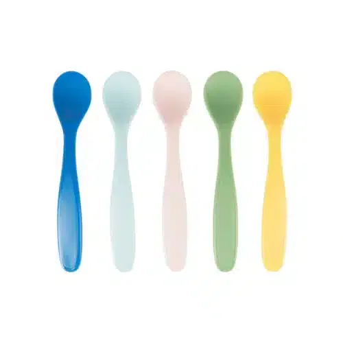 Badabulle Lot de 5 cuillères souples 2ème âge artic-blue
