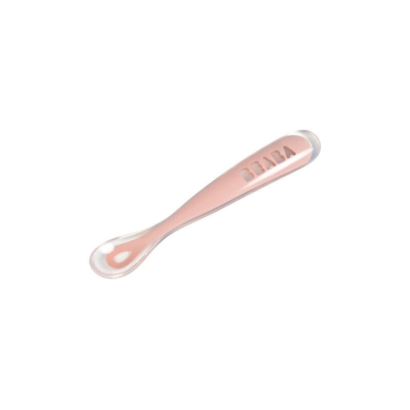 Beaba Cuillère 1er âge silicone – Rose