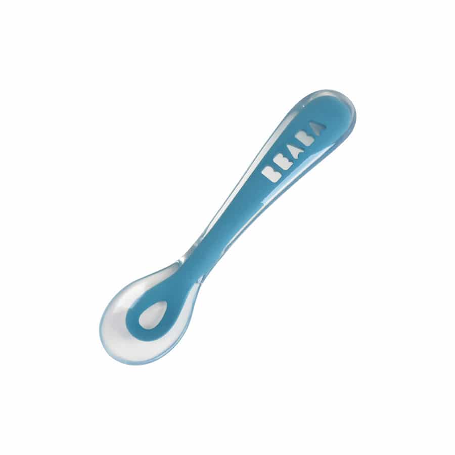 Beaba Cuillère 2ème âge silicone bleu