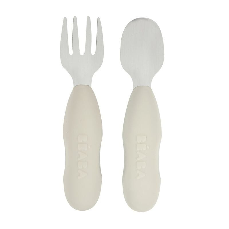 Beaba Lot 2 pré-couverts d’apprentissage Inox Gris Velours 10mois +