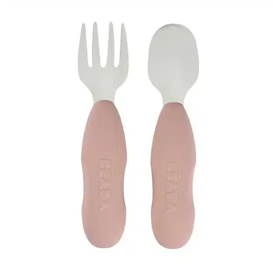 Beaba Lot 2 pré-couverts d’apprentissage Inox Rose 10mois +