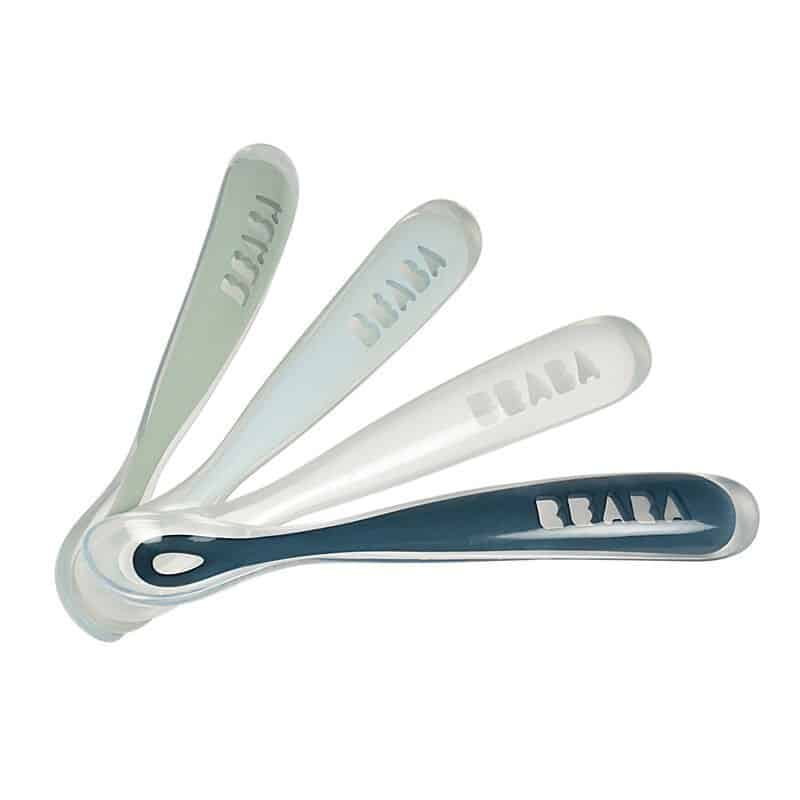 Beaba Lot de 4 cuillères 1er age silicone – Multi couleur