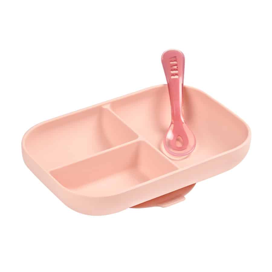 Beaba Repas Set Repas Silicone avec Ventouse Rose