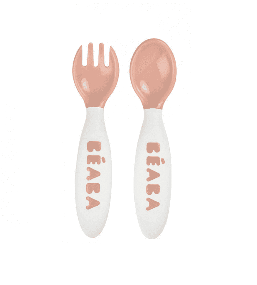 Beaba Set 2 couverts ergonomiques 2ème âge Rose
