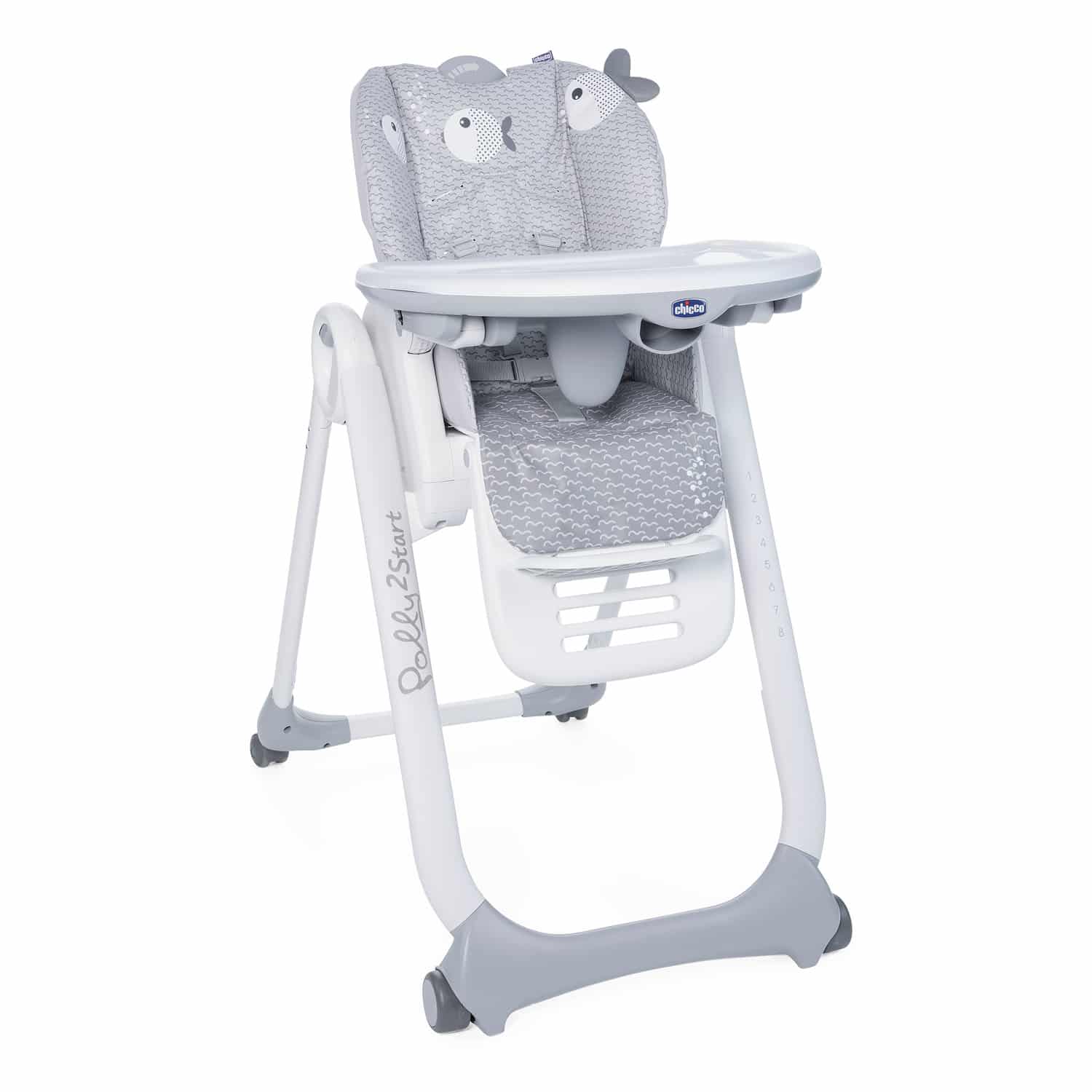 Chicco Chaise Polly 2 Start 4 roues Dots Gris