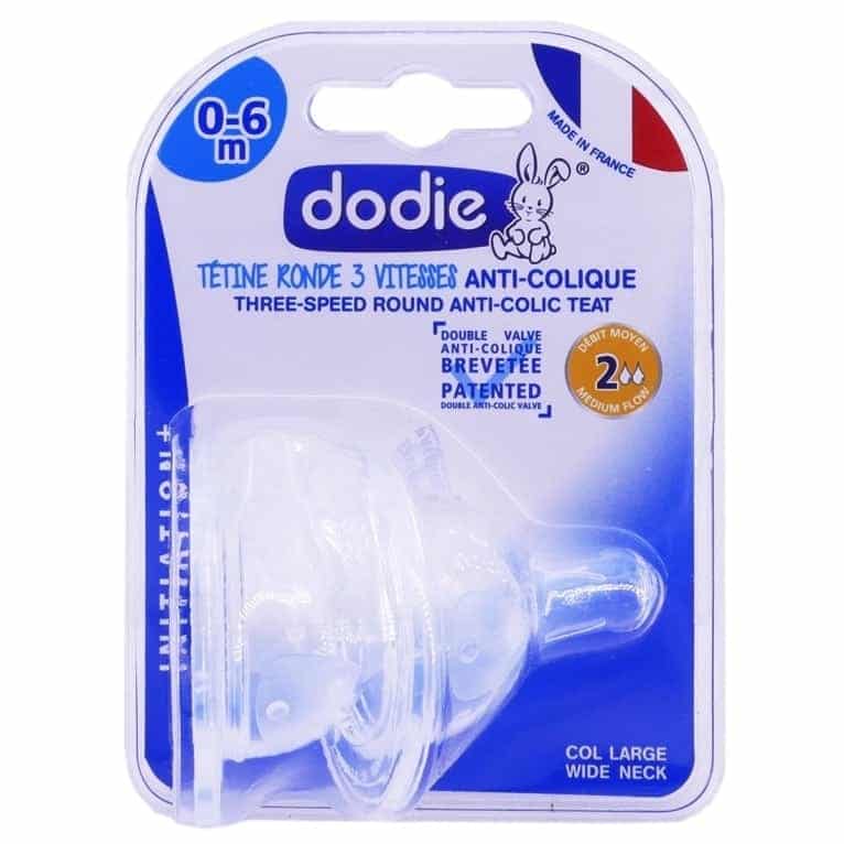 Dodie Lot de 2 Tétines rondes 3 vitesses D2 0-6mois