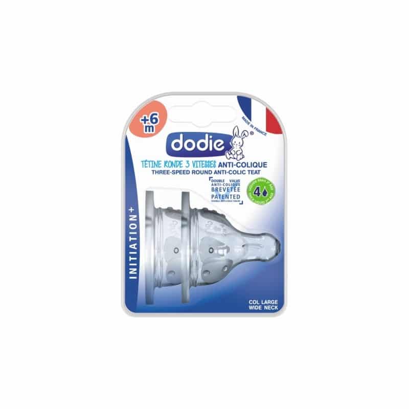 Dodie Lot de 2 Tétines rondes 3 vitesses D4 6m+