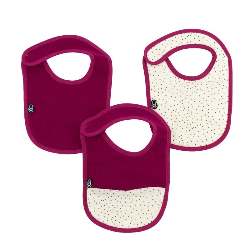 Domiva Lot de 3 bavoirs en mousseline 0-6m Grenadine Au fil de l’eau