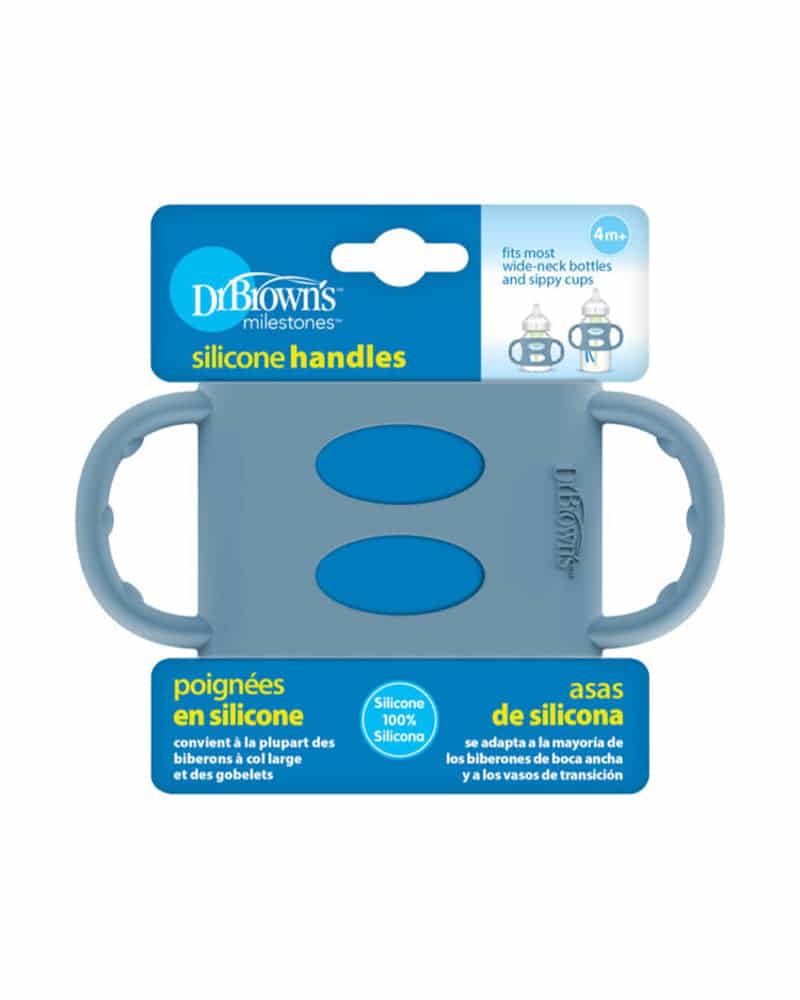 Dr. Brown’s Poignées en Silicone pour Biberons et Gobelets – Bleu