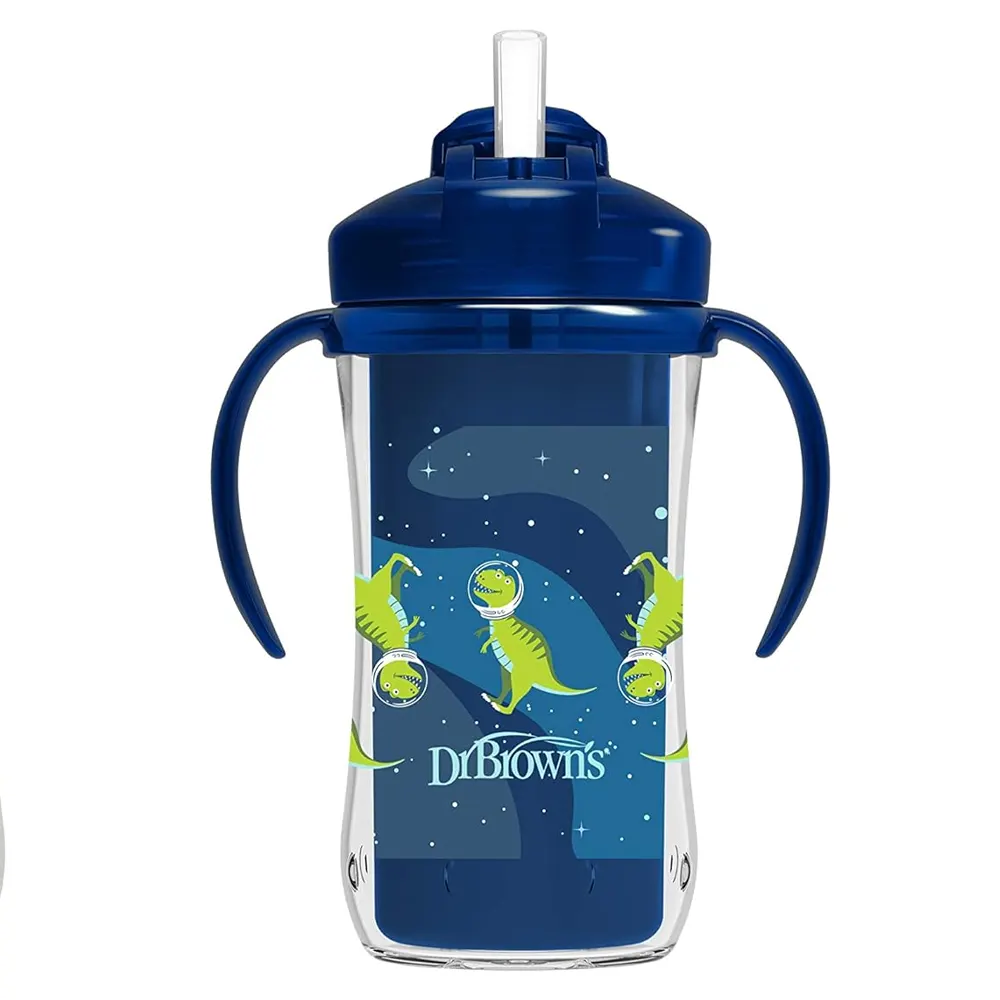 Dr.Brown’s Tasse Thermos avec Paille 300 ml Bleu 12m+