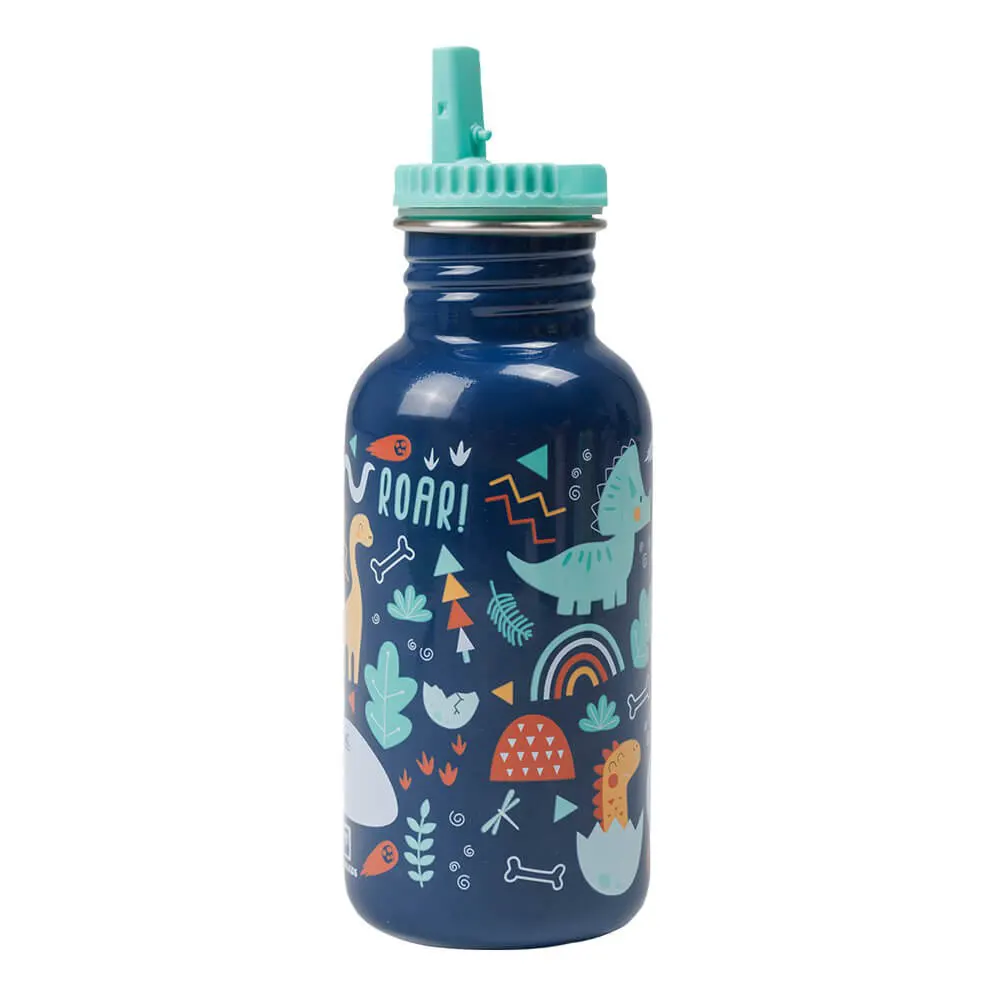 Eurekakids Gourde A Paille Bleu Dinosaure