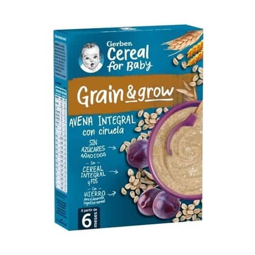 Gerber Organic Bouillie d’avoine et prunes 6m +