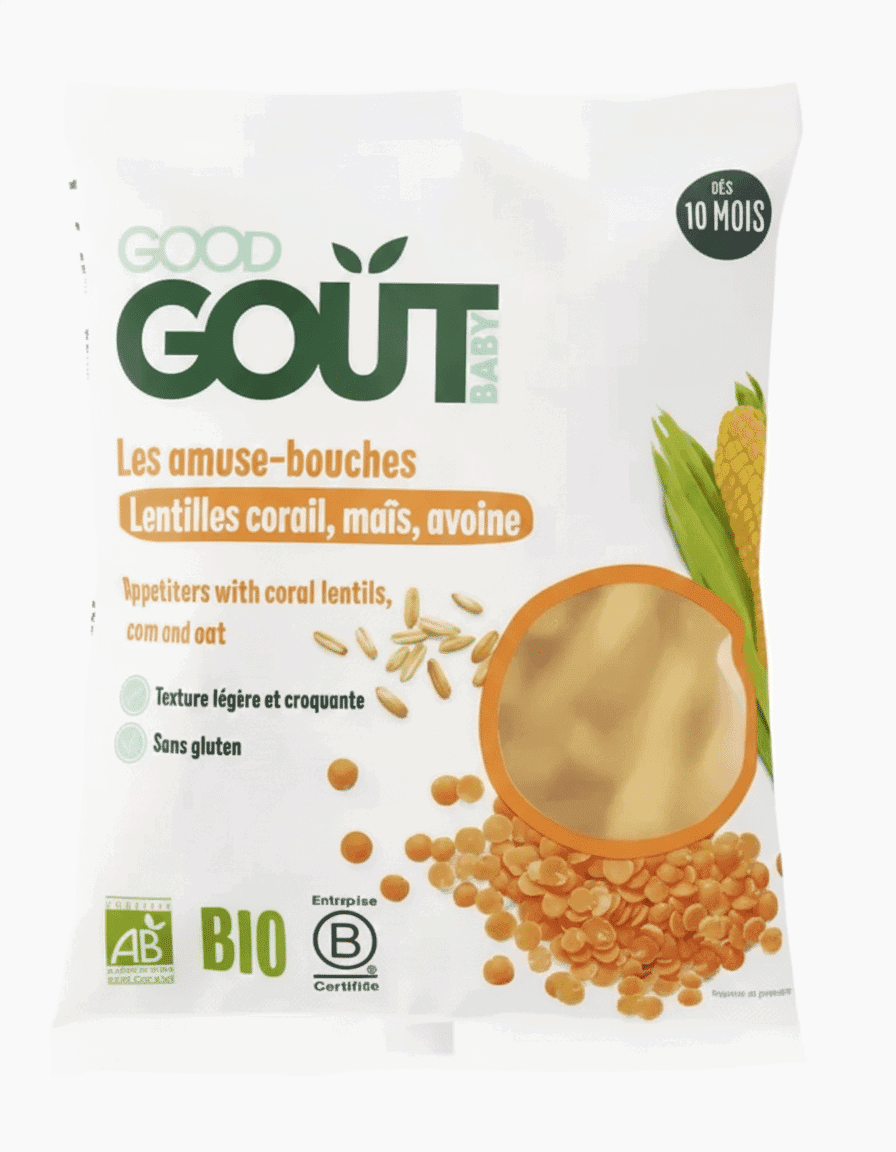 Good Goût Amuse-bouches Lentilles Corail , Maïs et Avoine 35g 10m+