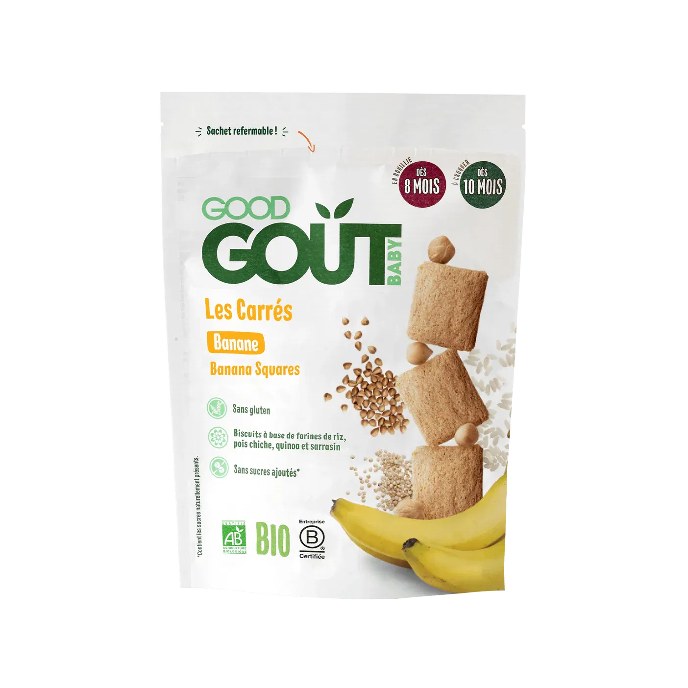 Good Goût Biscuits carrés à la banane 50g 8m+