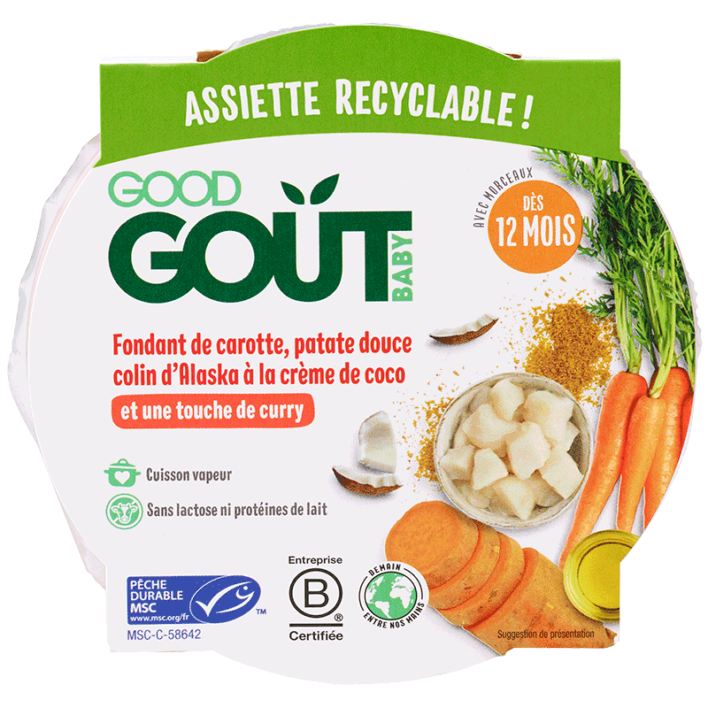 Good Goût Fondant de carottes patate douce colin d’Alaska 12m+