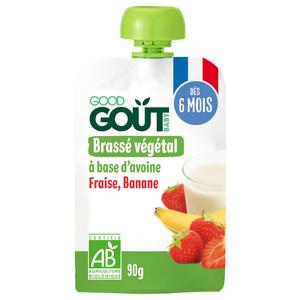 Good Goût Gourde Brassé végétal avoine fraise banane 90g 6m+
