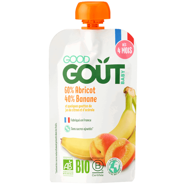 Good Goût Gourde de Fruits Abricot Banane 120g 4mois+