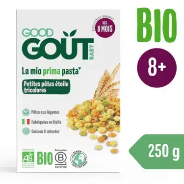 Good Gout Pâtes étoiles Tricolores 8 Mois 250g Bio
