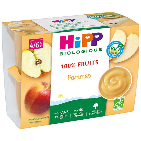 Hipp 100% Fruits Pommes dès 4/6 Mois