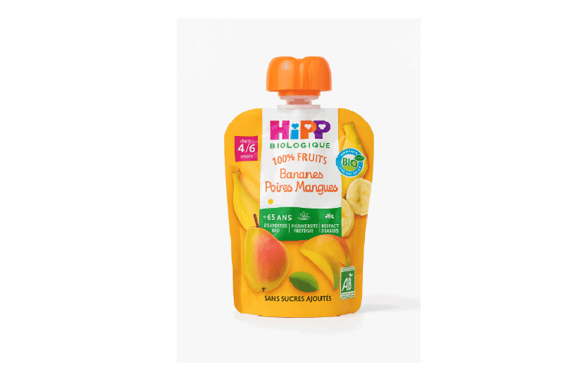 HIPP Bio gourde banane poire mangue dès 4/6 mois 90g