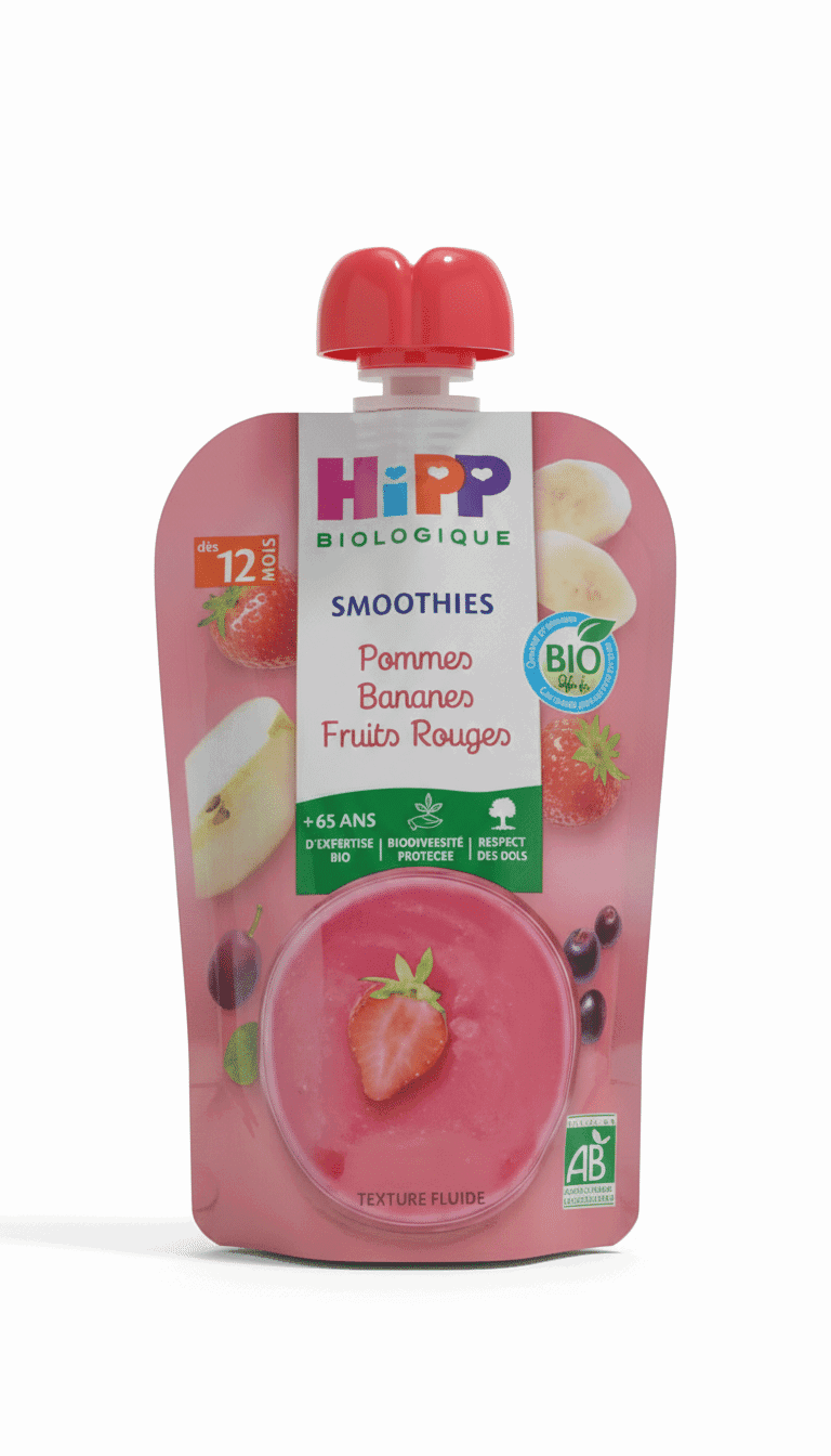 HiPP Bio Smoothie Pommes Bananes Fruits Rouges dès 12 Mois