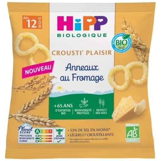 Hipp Crousti’ Plaisir Anneaux au Fromage Bio dès 12 mois