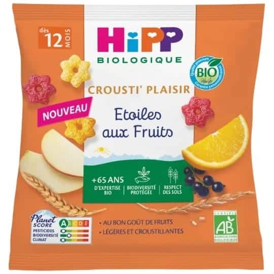 Hipp Crousti’ Plaisir Étoiles aux Fruits Bio dès 12 mois