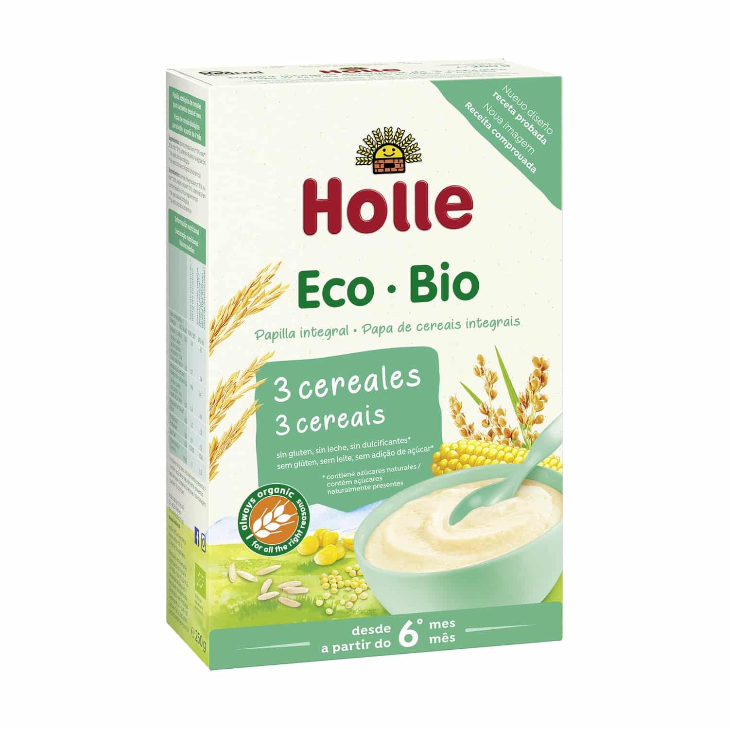 Holle Bouillie Bio 3 céréales 6mois+ | Sans lait Sans gluten