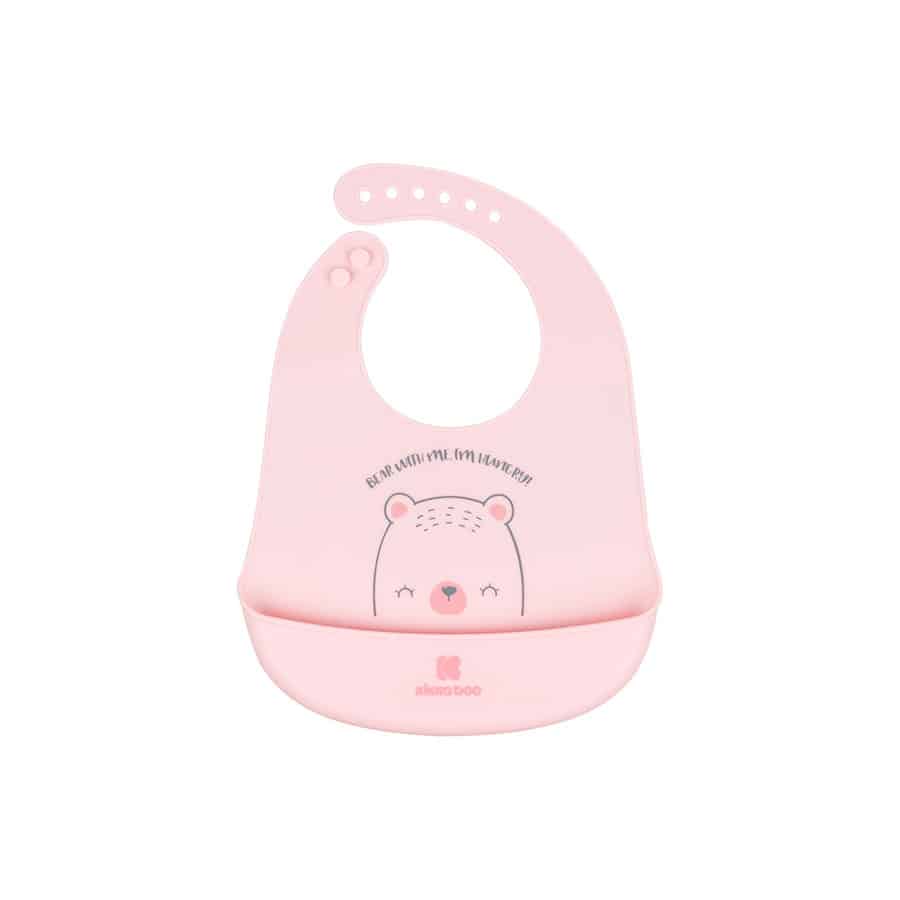 Kikkaboo Bavoir en silicone Bear with me Rose