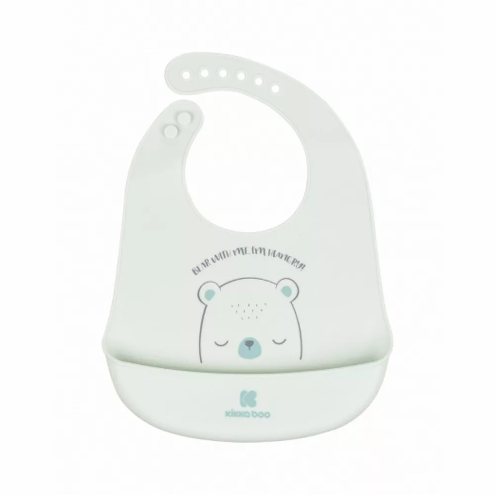 Kikkaboo Bavoir en silicone Bear with me Vert