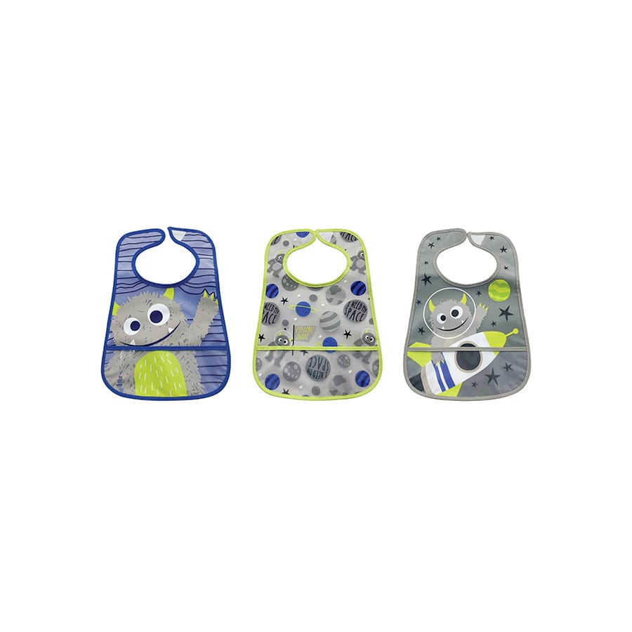 Kikkaboo Bavoir avec ramasse-miettes 3pcs Alien Cosmos Rocket 4m+