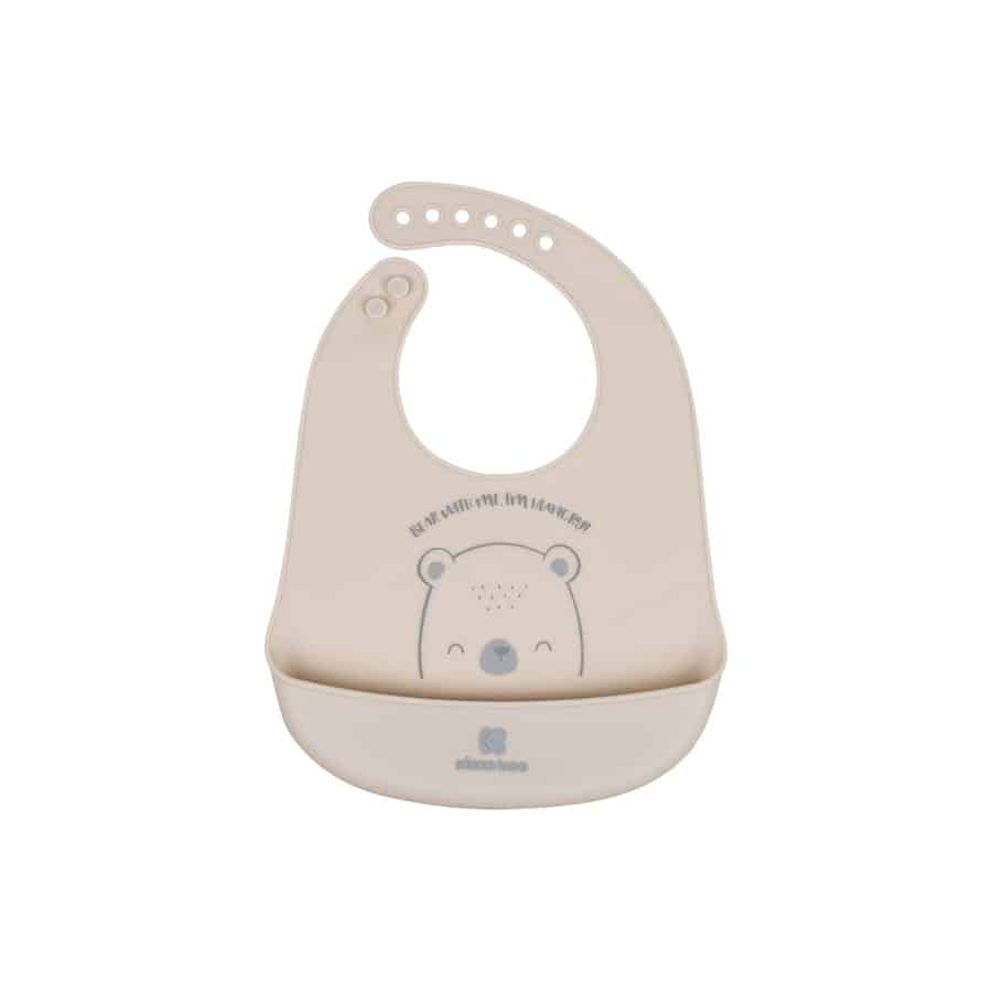 Kikkaboo Bavoir en silicone Bear with me Gris
