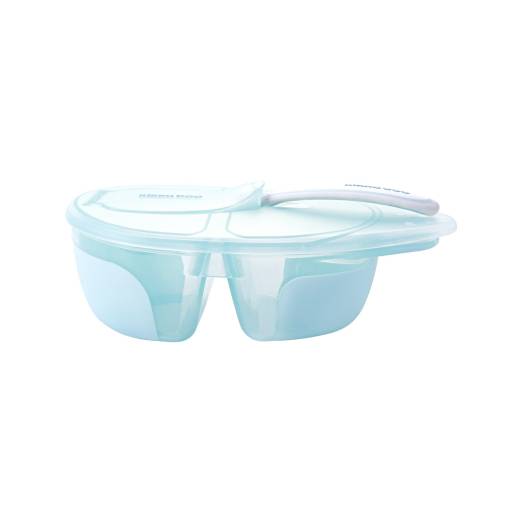 Kikkaboo Bol à Compartiment avec Cuillère Tasty Bleu