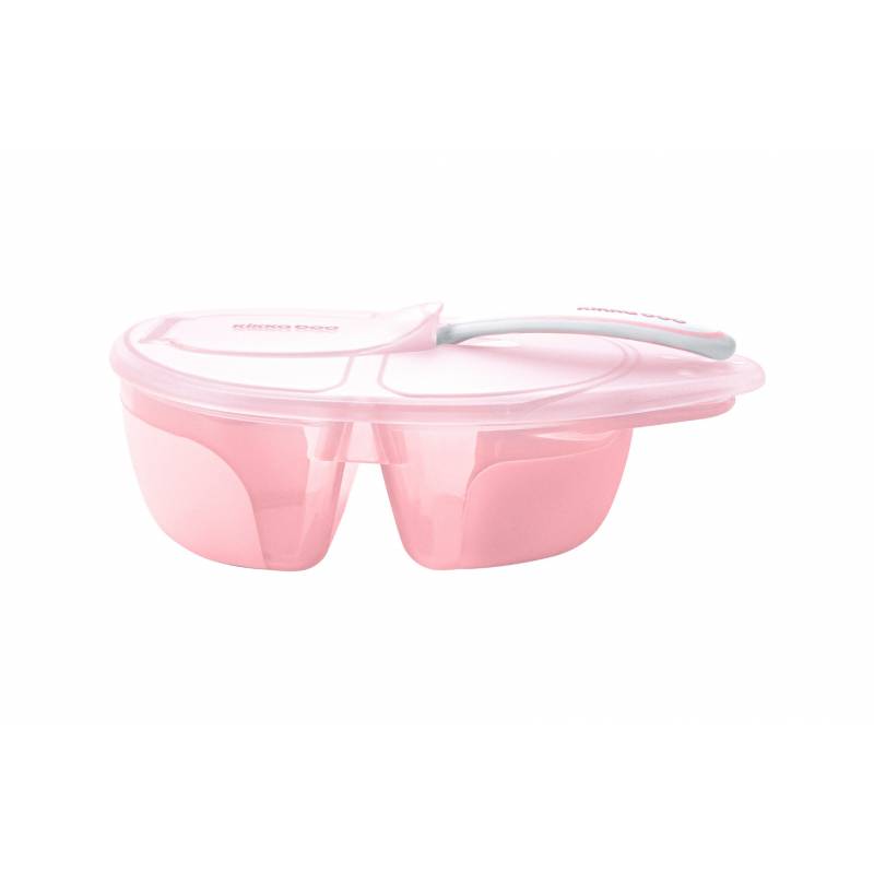 Kikkaboo Bol à Compartiment avec Cuillère Tasty Rose