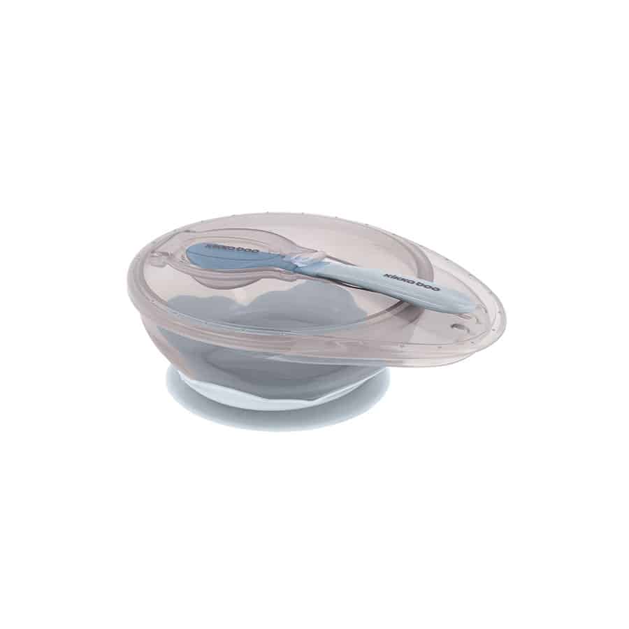 KikkaBoo Bol d’aspiration avec cuillère Bleu