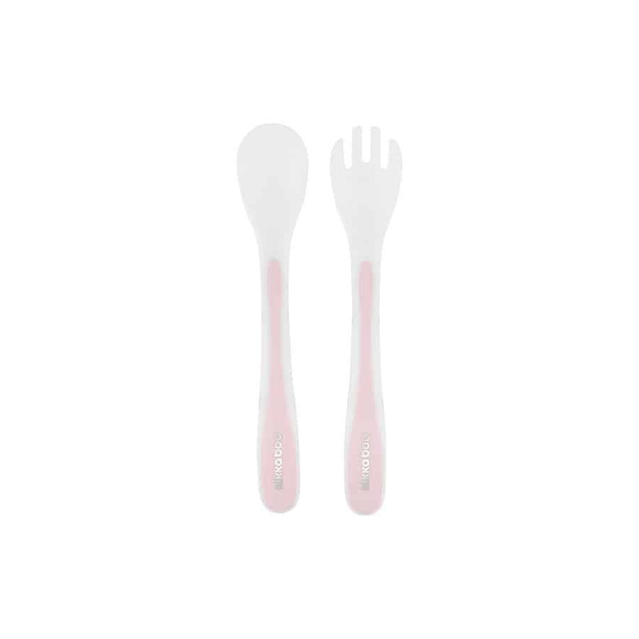 Kikkaboo Ensemble cuillère et fourchette PP Rose