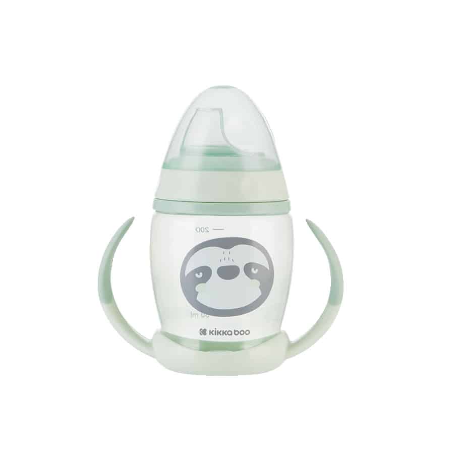 Kikkaboo Tasse à bec avec anses 200ml Happy Face Vert